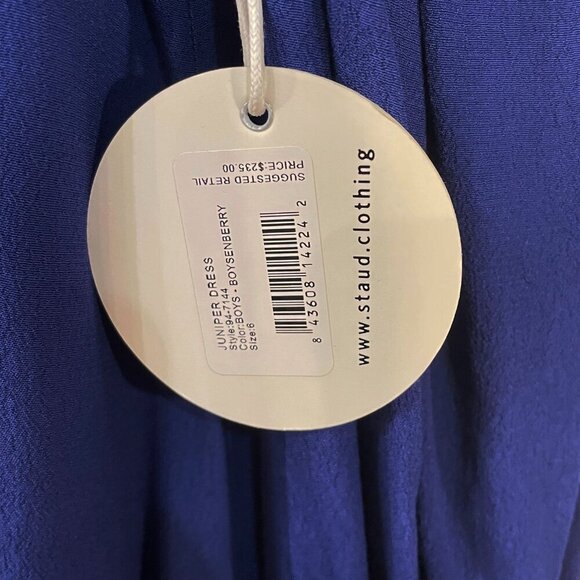 New Staud Juniper Mini Dress Boysenberry Blue 6, Small $235 - Picture 5 of 8